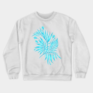 Waikiki Palm - White / Aqua Crewneck Sweatshirt